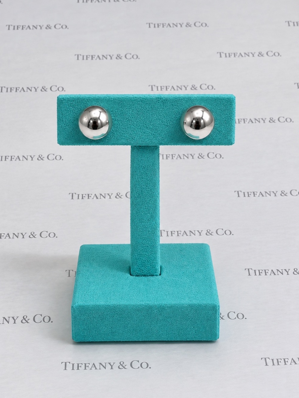 Tiffany & Co. 10mm HardWear Ball Earrings Sterling Silver 925 Gift Box & Pouch - Picture 7 of 8
